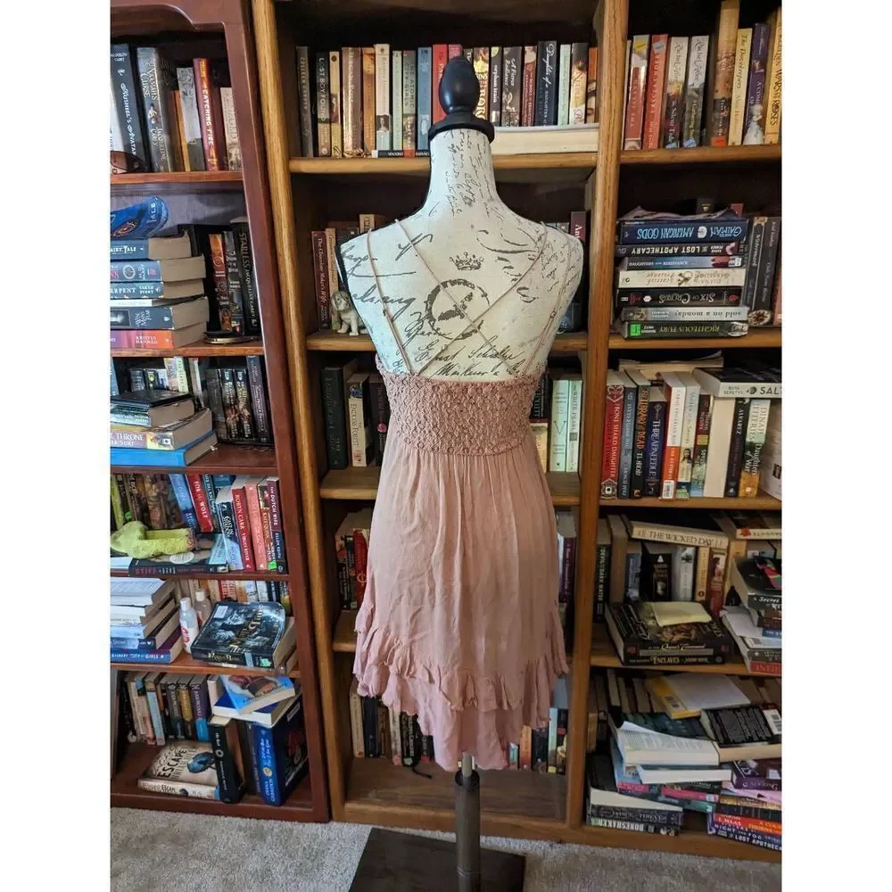 free people Adela pink mini slip dress sz xs